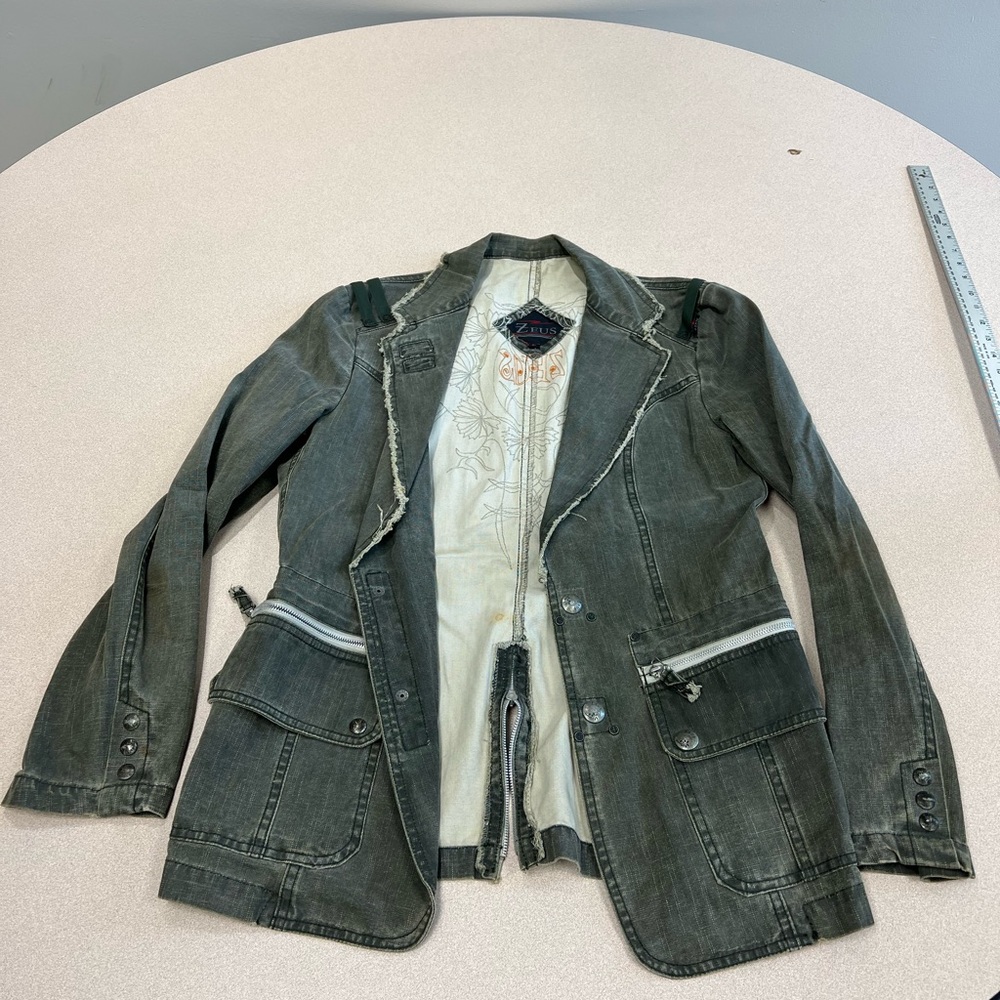 Vintage Zeus Mens Jacket Large Grey 294